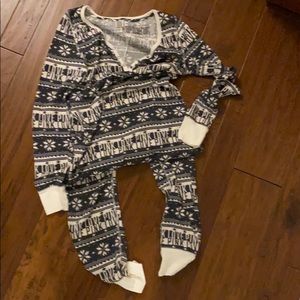 Pink union suit pajamas